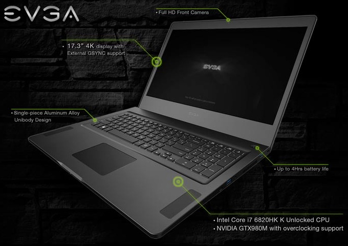 Fabricante “EVGA” lançou notebook gamer 4K com Intel Core i7 e GTX 1080