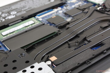 Only two of the four heat pipes are shared between the CPU and GPU