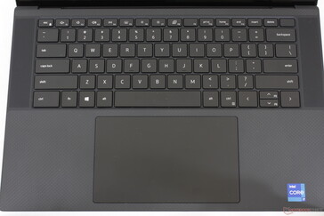 Larger and crisper backlit keys than on the Precision 5540, but travel is shallower and more Ultrabook-like