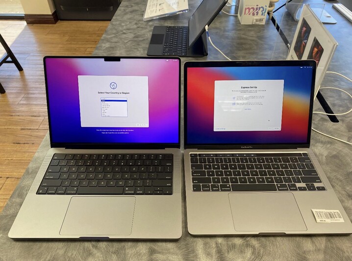 MacBook Pro 14 & 13-inch M1 model. (Image source: u/hecbella via @LukeMiani)