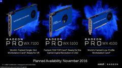 AMD&#039;s Radeon Pro WX series will be available for purchase November 10th and 18th. (Source: AMD)