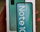 The Redmi Note 10 could have an AMOLED display, according to leaked packaging. (Image source: @yabhishekhd)