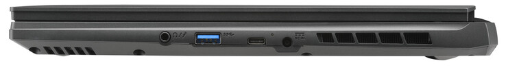Right side: Audio combo, USB 3.2 Gen 1 (USB-A), Thunderbolt 4 (USB-C; Displayport), power connector