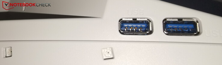 The two USB ports at the bottom left