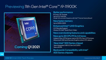 Intel Rocket Lake-S Core i9-11900K - Features. (Source: Intel)