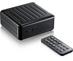Beebox J4205 comes equipped with a remote control and can act as a media center. (Source: ASRock)