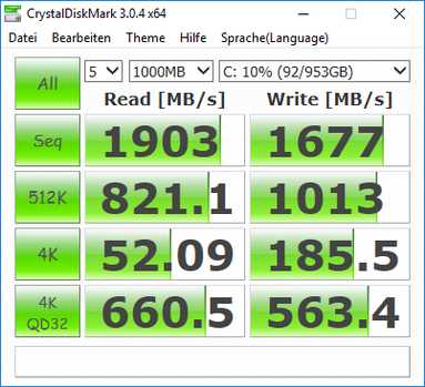 CrystalDiskMark (Samsung NVM Express Driver 2.1)