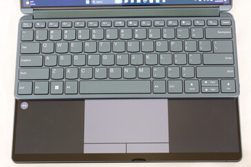 If the keyboard is positioned along the top edge, then the virtual clickpad and mouse keys automatically appear