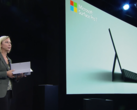The Surface Pro 7 is unveiled on stage. (Source: Microsoft)