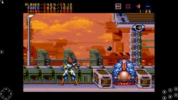 Classic games like Alien Soldier (Mega Drive) are playable via emulation. (Gameplay images via own gameplay)