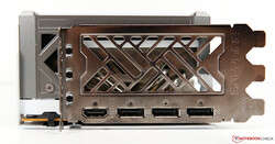 The external ports of the Sapphire Nitro+ Radeon RX 6950 XT Pure