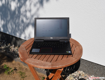 The Dell G5 15 5587 in direct sunlight