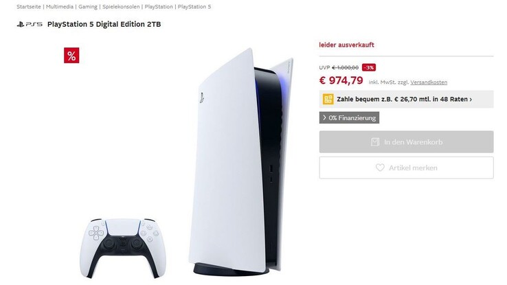 Is a 2 TB PlayStation 5 Digital Edition likely? (Image source: Otto.de via GamePro)