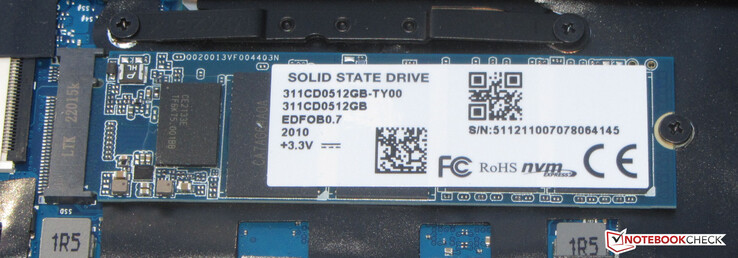 A PCIe SSD serves as the system drive.