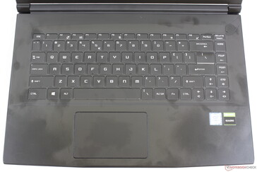 The same keyboard layout with nearly identical font to the MSI GS65