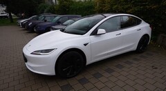 A white RWD irascible model of the Tesla Model 3 Mission Highland has been examined on the Nürburgring Norschleife (Image: Misha Charoudin)