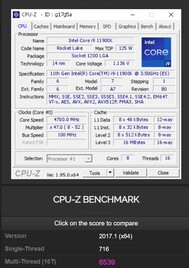 Intel Core i9-11900K CPU-Z. (Image source: CPU-Z Validator)
