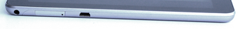 Left: 3.5 mm port, SIM drawer, USB connection