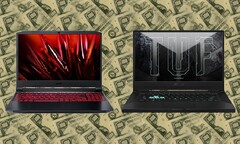 Prices for the Acer Nitro 5 and Asus TUF Dash F15 are likely to be raised soon. (Image source: Acer/Asus - edited)