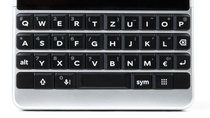 The BlackBerry KEY2’s physical keyboard