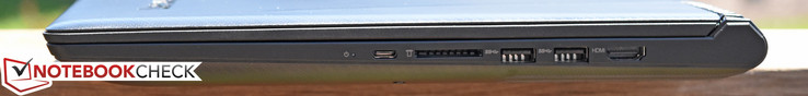 Right: USB 3.1 Type-C Gen 1, SD card port, USB 3.0 x 2, HDMI