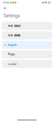 Available system languages