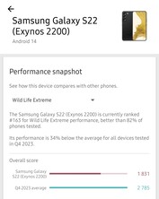 Exynos 2200, WildLife Extreme test.