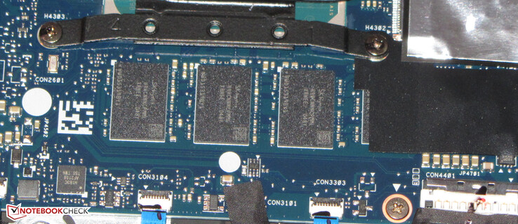 RAM (16 GB, LPDDR4X) is soldered and can't be expanded.