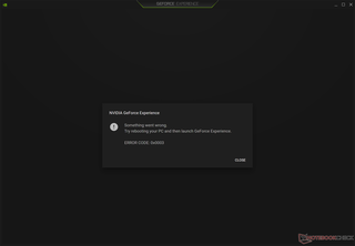GeForce Experience refuses to run on our Blade Pro 17 test unit even after rebooting