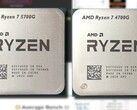 The AMD Ryzen 7 5700G offers surprising iGPU improvement over the Ryzen 7 4700G in synthetic benchmarking. (Image source: AMD/UserBenchmark/CPU-Z Validator - edited)