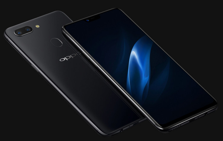 Notch? What notch? The Oppo R15 with dark wallpaper obscures the notch. (Source: Oppo)