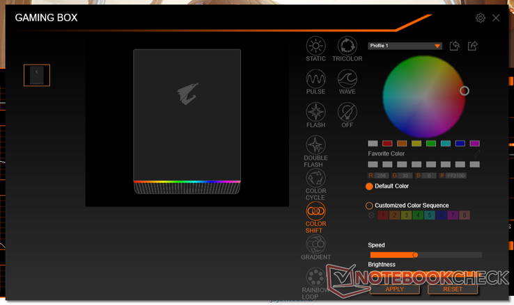 RGB Fusion 2.0 allows for color customization of the light bar
