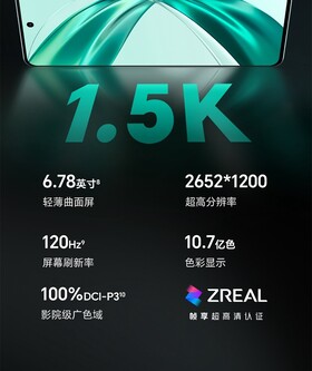 A beautiful 120 Hz 6.78 inch AMOLED display is on offer. (Source: Honor)