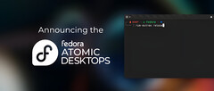 Four different spins of Fedora Linux are now being grouped together under the name &quot;Fedora Atomic Desktops&quot; (Image: Fedora Magazine).