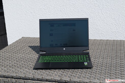 The HP Gaming 16 in direct sunlight