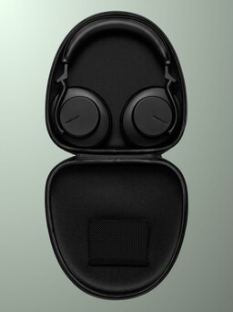 The headphones can be folded flat in the included rigid case (Image Source: Shure)