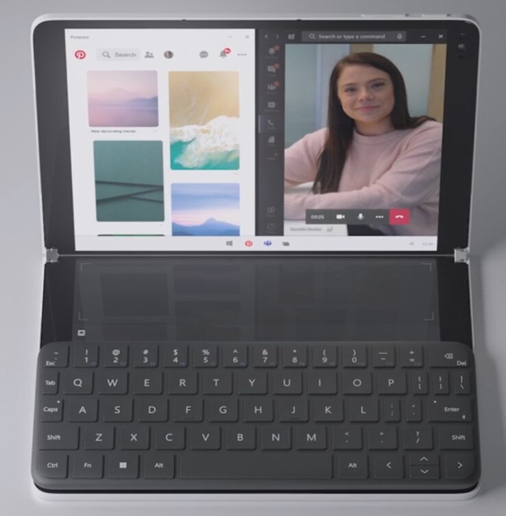 The Surface Neo sports a clever physical keyboard accessory. (Image: Microsoft)