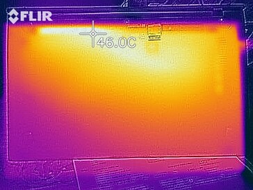 Heat map of the bottom case under load