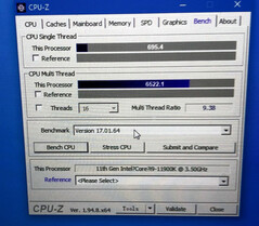New i9-11900K test. (Image source: Bilibili via VideoCardz)