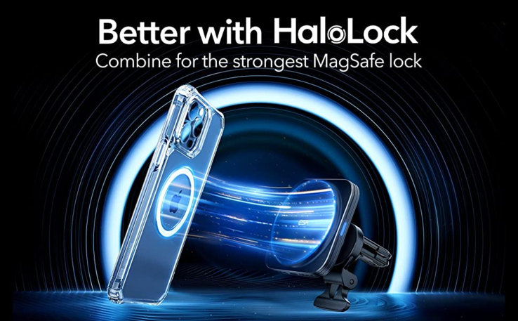 ESR recommends a MagSafe-compatible case for the HaloLock mini's full effects. (Source: ESR)
