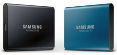 Samsung Portable SSD T5 Deep Black and Alluring Blue color options