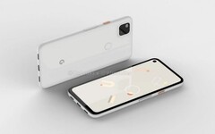 Our best look at a Google Pixel 4a so far. (Image source: @OnLeaks &amp; @91Mobiles)