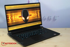 The Alienware m17 R5 boasts a per-key RGB keyboard.