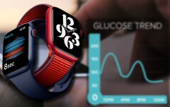 A future Apple Watch device could utilize Rockley&#039;s blood sugar monitor and numerous other health-related trackers. (Image source: Apple (Series 6)/Rockley - edited)