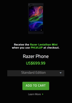 Razer is offering a free Bluetooth speaker with its phone for a limited time. (Source: Razer)