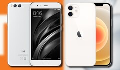 The original Xiaomi Mi 6 and the Apple iPhone 12 mini target the small-phone market. (Image source: Xiaomi/Apple - edited)