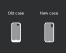The new iPhone 'battery case', in comparison to a previous model. (Source: 9to5Mac)