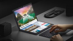 The ZenBook Fold&#039;s display size may soon be beat by Samsung (image: Asus)