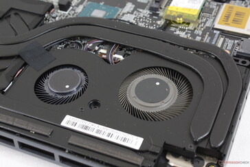 Unlike on most other laptops, there is a smaller ~40 mm fan to accompany the twin ~50 mm fans for a total of three internal fans