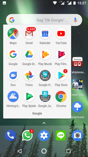 A selection of Google apps are are preinstalled.